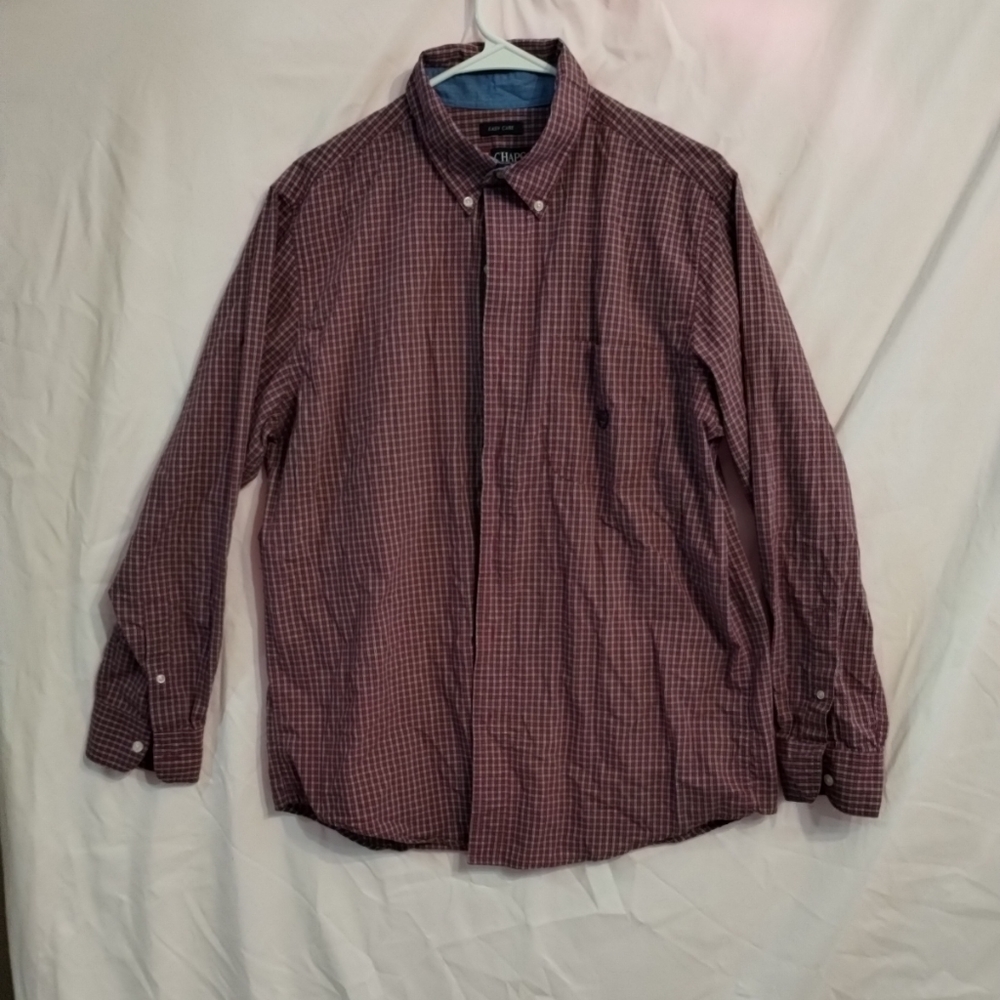 Champ‎ Easy Care Button Up Dress Shirt Size Medium Men